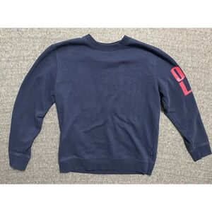 Y2K Oakley Crewneck Sweatshirt Men's Size Large Navy Blue Red Arm Decal